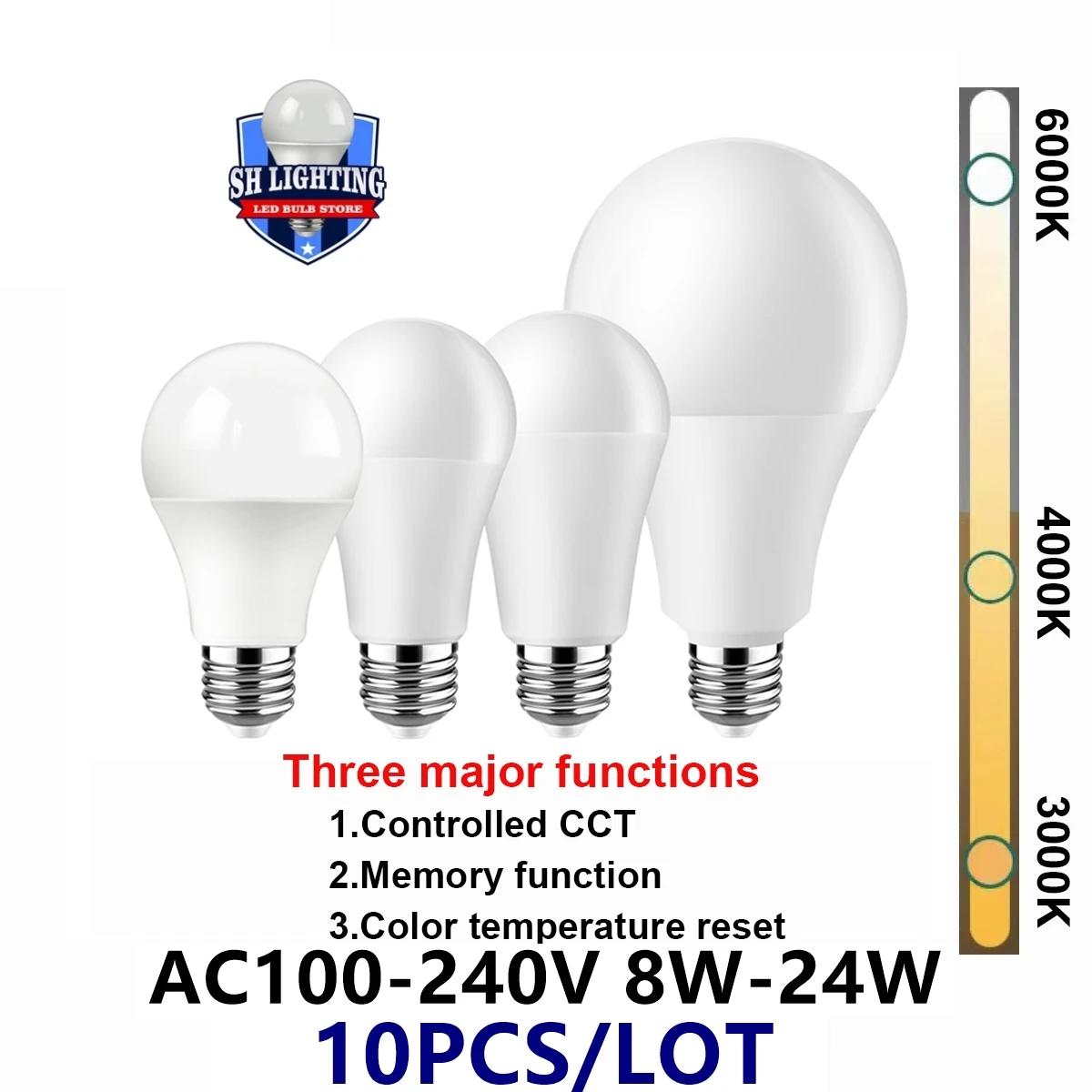 LED   , ޸ , ǳ   µ 缳 , E27, B22, AC120V, AC220V, 8W-24W CCT, 10 